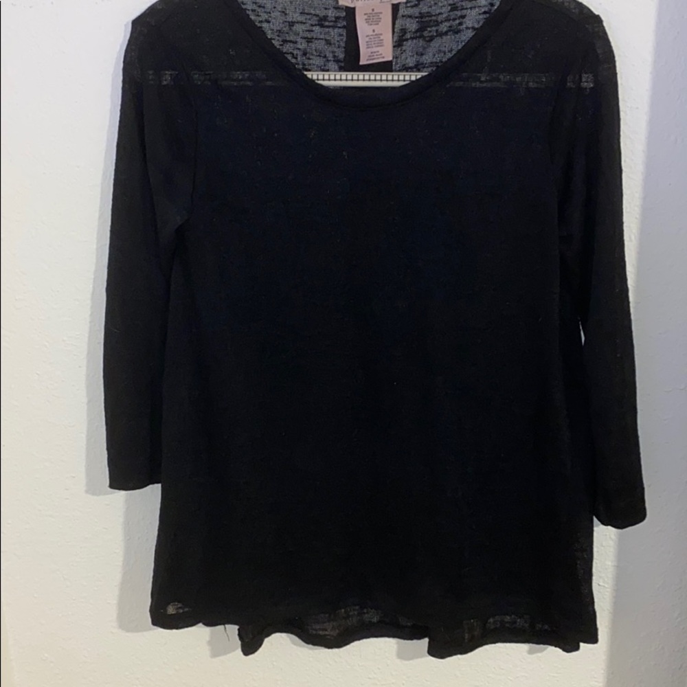 Philosophy Black Long Sleeve Blouse